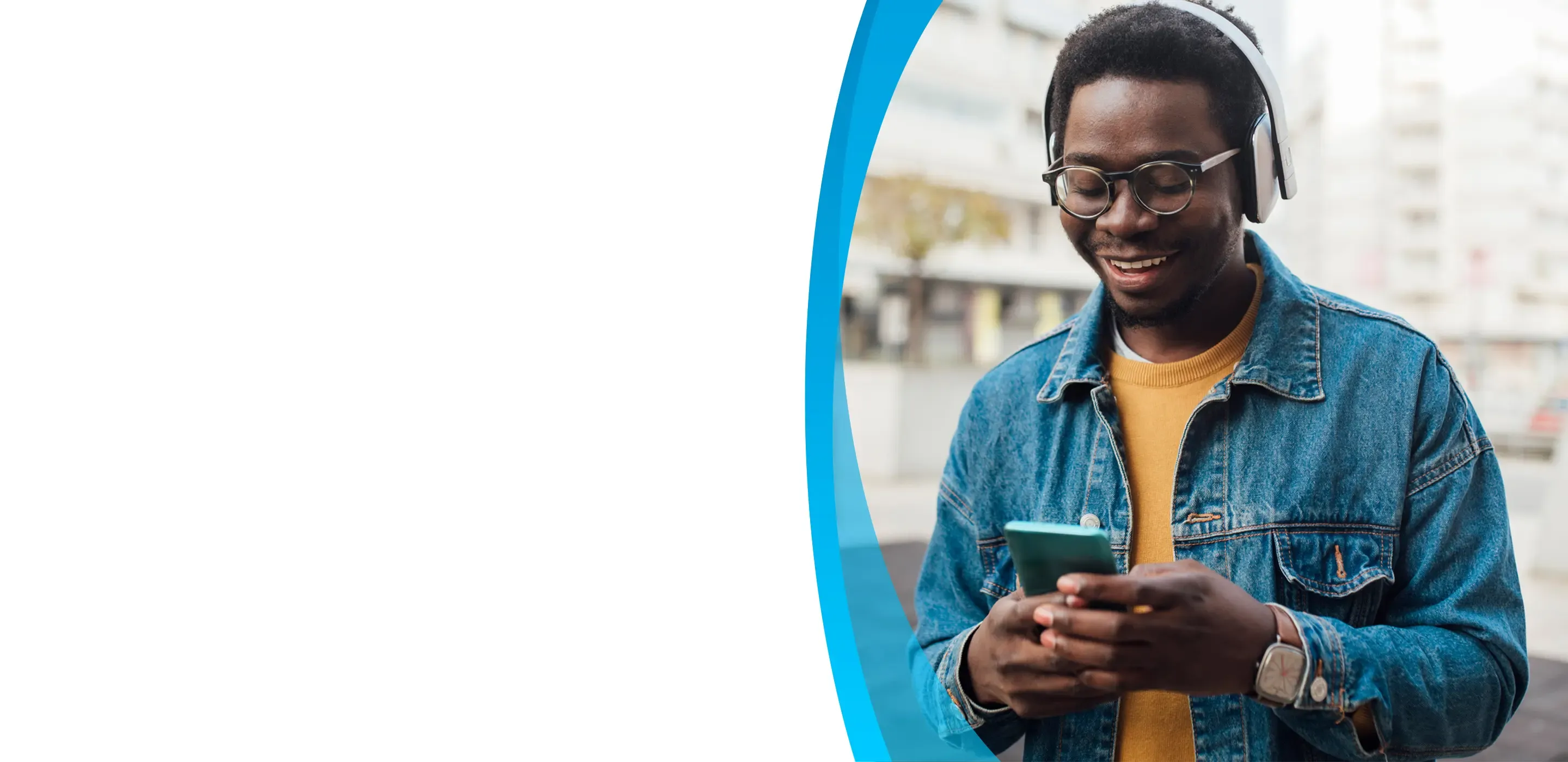 Man using smartphone